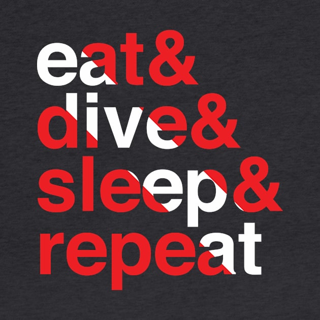 Scuba Flag Eat, Dive, Sleep, Repeat by murialbezanson